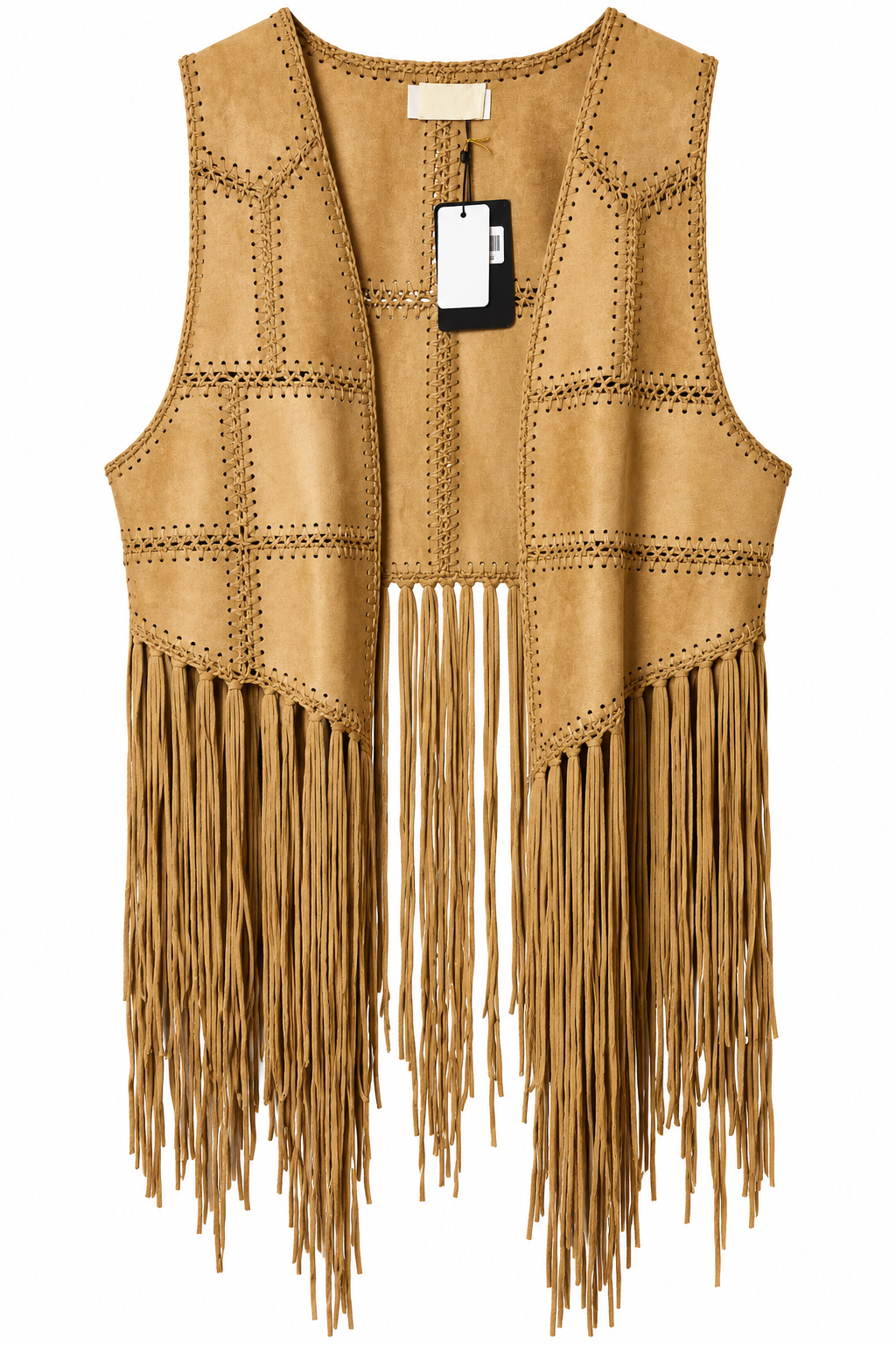 Gilet flecos camel