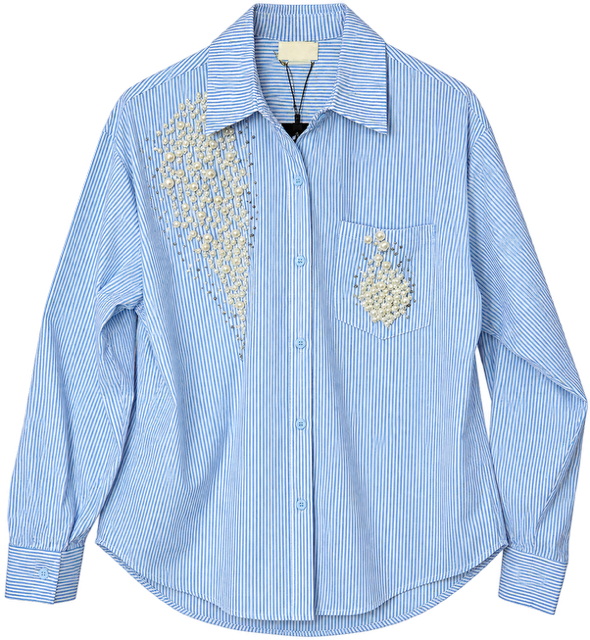 Blusa manga Larga con aplicaciones aperladas