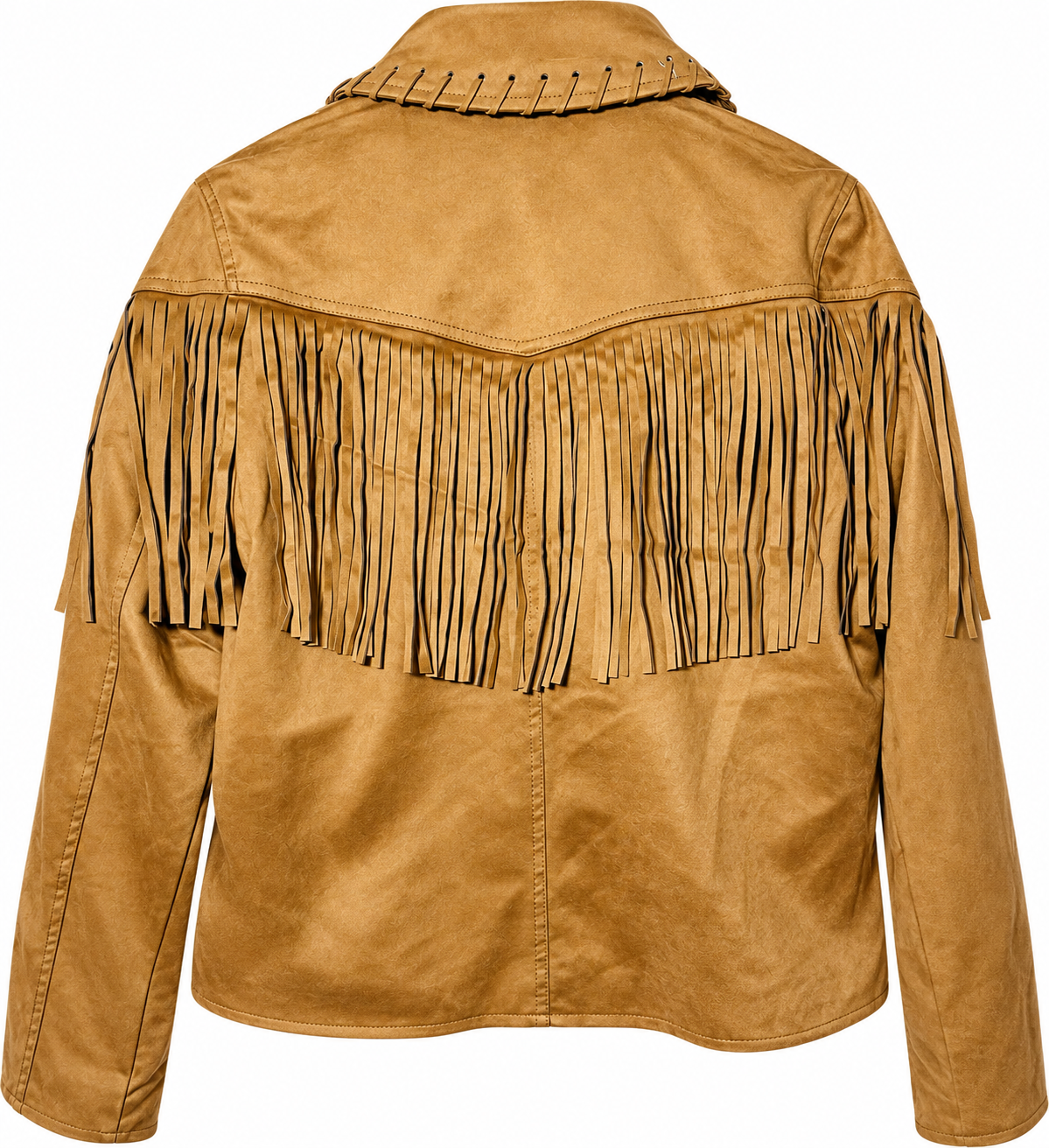 Chaqueta flecos camel