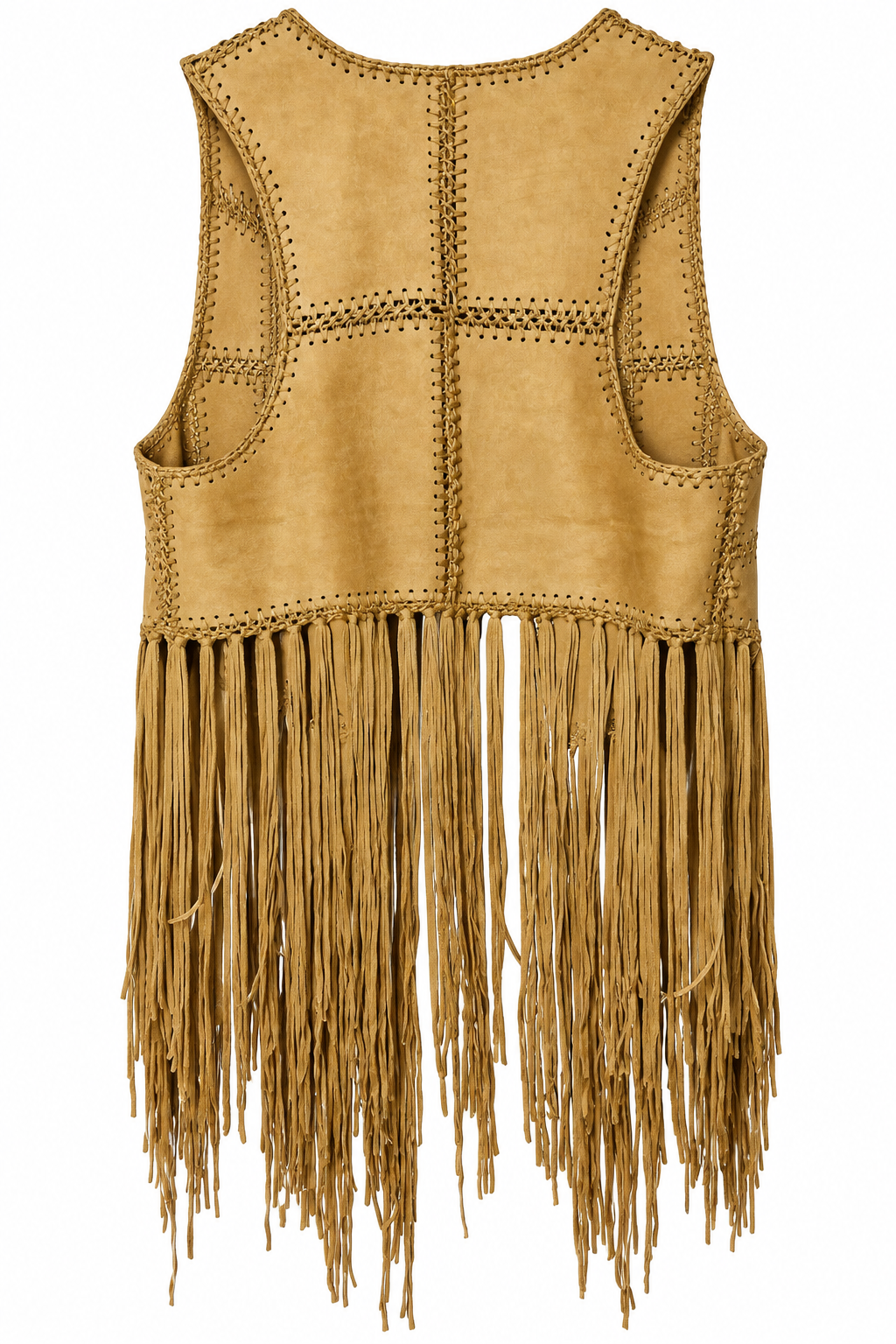 Gilet flecos camel